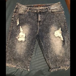 Denim Distressed Shorts